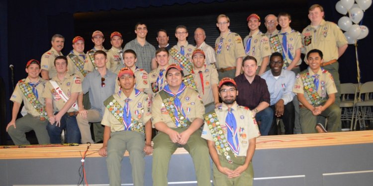 A gathering of 26 Eagle Scouts