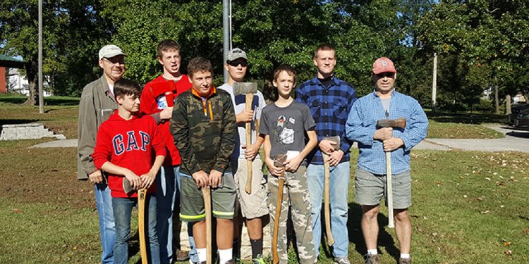 Boy Scout Troop 120 helps chop