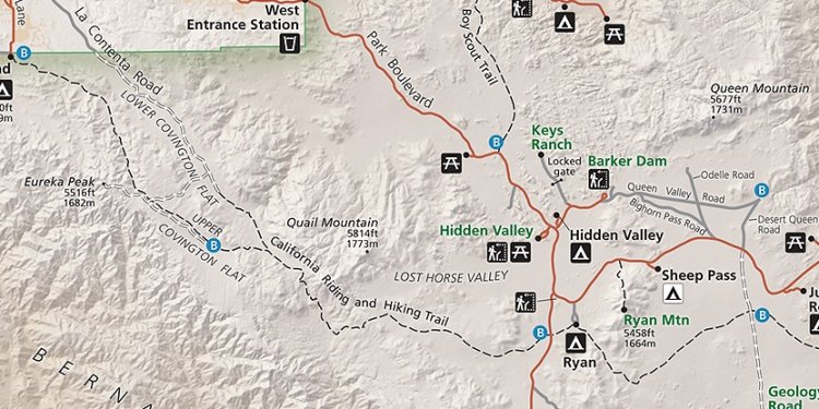Map of the trails in Joshua