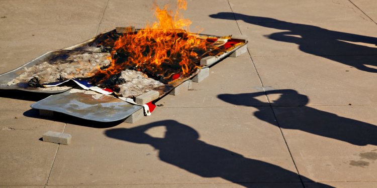 Boy Scout California flag burning ceremony