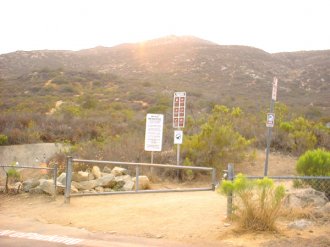 Cowles Mountain trailhead, just down the street from our house, looking up to Cowles Mountain summit.