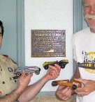 pinewood derby plaque at Scout House